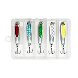 Whltzf 5Pcs Metall Löffel Angeln Lockt Mit Drillinge Spinner Jigging Swimbaits Köder Für...