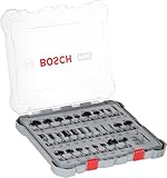 Bosch 30x PRO Fräser-Set gemischt, 30-tlg. (für Weichholz, Hartholz, Ø 4-32 mm, Professional...