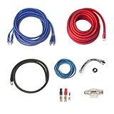 Caliber Subwoofer Auto Verstärker Kabel - Endstufe Kabelsatz - 1000 Watt - 15mm2 Kabel - Set von 4...