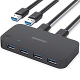 BENFEI USB 3.0 Switch, USB Switcher 2 Computer teilen 4 USB für PC Maus Tastatur Drucker Scanner,...