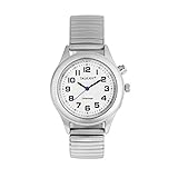 Profi Damen Sprechende Armbanduhr Silber Uhr Senioren Blindenuhr Sprachfunktion