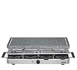 Spring CLASSIC Raclette 8 Personen, Granit-Grillplatte, Heißer Stein mit Saftrille, 8 Raclette...