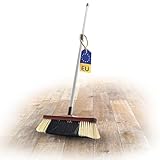 Novaliv Zimmerbesen mit Stiel ROSSHAAR Mischung Besen weiche Borsten Schrankbesen mit Teleskopstiel...