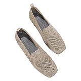Damen-Halbschuhe, Netzstoff, atmungsaktiv, flach, leicht, lässig, niedrig, zum Reinschlüpfen,...