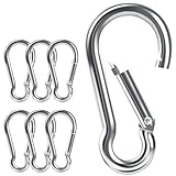 Caianwin 6 Stück Karabinerhaken M8*80mm,DIN 5299C Karabiner Tragfähigkeit bis zu 181kg...