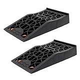 TRUTZHOLM 2 x Auffahrkeil Stufenkeil Ausgleichskeil mit Überfahrstopper 42 x 23 x 8 cm Kunststoff...
