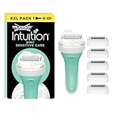 Wilkinson Sword - Intuition Sensitive Care für Frauen, Rasiergriff +6 Rasierklingen, Kein Rasiergel...