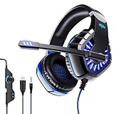 Cunsieun Gaming Headset für PS4, PS5 PC, Xbox One, iPod, PS4 Kopfhörer mit 2 m Kabel und Mikrofon,...