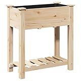 Hochbeet aus Holz mit Ablage, Garten Pflanzer Pflanzkasten Pflanztrog Blumenkübel Kräuterbeet...