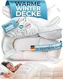 Glückstoff® Winterdecke aus Federn und Daunen 135x200cm [Zertifiziert in Deutschland] - Dicke...