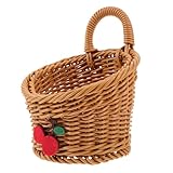 SOIMISS Wandhängender Aufbewahrungskorb aus Geflochtenem Material für Küche Kleiner Gemüse...