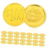 Milisten 100 Stück Piratenmünzen Spielgeld aus Robustem Vielseitige Party Deko und Schatzsuche...