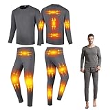 Gueploer Beheiztes Thermounterwäsche-Set, elektrisches Heizhemd und Hose mit...