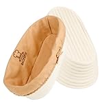 Backefix Gärkörbchen oval 25cm | kleiner Brot Gärkorb handgefertigt aus Rattan mit Leinentuch |...