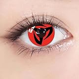 Dolovo Kontaktlinsen Naruto Farbig Ohne Stärke, Einteilige Rot Mangekyou Sharingan Kontaktlinsen...