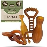 Nosli Natural Toys Hundespielzeug Set • 100% Naturkautschuk • Zahnpflege & Kauspielzeug •...