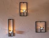 DanDiBo Wandteelichthalter aus Metall Carre 3-TLG. Wandkerzenhalter Teelichthalter für die Wand...