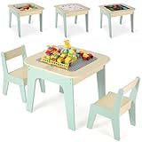 Clevich Kinder Tisch Stuhl Set, Kindersitzgarnitur, Stauraum, mit 2 PCS Stühlen, Kindersitzgruppe,...