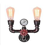 Wasserrohr Retro Lichter Wohnzimmer Wandlampe Rustikale Kerze Wandleuchte Industrial Vintage Kupfer...