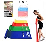 zenlete Fitnessbänder 4er Set 2 m lang – Widerstandsbänder Muskelaufbau, Yoga, Pilates &...