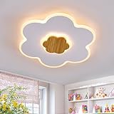 LUOLONG LED Deckenleuchte Kinder Deckenlampe Blumenform Holz Kinderzimmer Deckenleuchten Dimmbar...