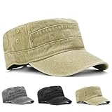 CWENDANER Klassische Premium Army Cap Military Style Cap, Vintage Männer Damen Army Cap, Gewaschene...