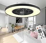 HSL Deckenleuchte mit Ventilator leise Ø 60cm, dimmbar, 4300Lm superhell, Fernbedienung, 24...