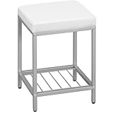 eSituro Sitzhocker Schminkhocker, Badhocker Badezimmerhocker mit Ablage, Polsterhocker mit Ablage,...