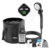 WADEO Tragbare Campingdusche Akku mit Pumpe und Duscheimer, Outdoor-Camping-Duschset mit Akku,...