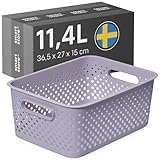 SmartStore Aufbewahrungskorb mit Griffen in lavendel 11,4L (36,5x27x15cm) I Körbchen Aufbewahrung...