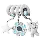 Cipliko Spiral-Plüsch-Spielzeug-Set | Hängende Aktivität Spirale Plüsch Kinderwagen...