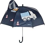 Playshoes Stockschirm mit kindgerechtem Mechanismus Unisex Kinder Kinder Regenschirm, 3D Baustelle,...