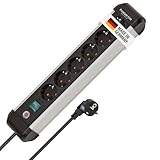 Brennenstuhl Premium-Alu-Line Steckdosenleiste 6-Fach/Steckerleiste aus hochwertigem Aluminium...
