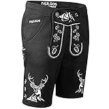 PAULGOS Herren Trachten Jogginghose, Optik Trachten Lederhose, Kurz in 3 Farben Gr.S-5XL JOK4 (XXL,...