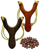 Luoyer® Steinschleuder Holz Zwille 2er Set Slingshot Holzschleudern mit starkem...