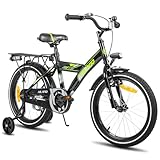 HILAND 18 Zoll Jungen Kinderfahrrad für Jungen 4 5 6 7 8 Jahren mit Rücksitz/Gepäckträger,...