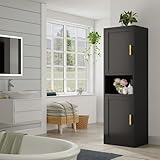 Lusiwry 170 ㎝ Hoch Freistehender Bodenschrank mit 2 Türen und verstellbaren Regalen, Speisekammer...