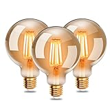 EXTRASTAR Edison Vintage Glühbirne, G95 E27 LED Filament Lampe, 4W Ersetzt 40W Glühlampe, 400 LM,...