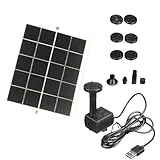 Ruwshuuk Solarium Springbrunnen Pumpe - 15W Solarladegerät Brunnenpumpe Für Garten - Einstellbares...