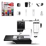 Nähmaschine mit Anschiebetisch, 38 Stichprogrammen Tragbare Elektrische Nähmaschine mit LED Licht&...