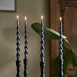 Rivièra Maison Twisted Dinner Candles dark grey 4pcs. 4 Stück Stabkerzen gedreht 30x2cm grau