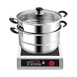 DAHAD Induktionsplatte Aus Edelstahl, 3500 W, Kochplatte induktion mit LED-Anzeige und 10...