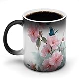 peiyeety Farbwechselbecher, Tinte und Farbe erblühen mit lebendigem Muster, wärmeempfindlicher...