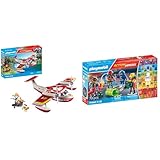 PLAYMOBIL Action Heroes 71463 Feuerwehrflugzeug mit Löschfunktion & Action Heroes 71468 My Figures...