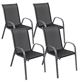 Albatros Gartenstühle 4er Set Kuba – stapelbar mit robustem Metallgestell - hohe Belastbarkeit...