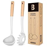 Nudelgabel und Schöpflöffel-Set, perfekt zum Servieren von heißer Suppe, Rühren und...