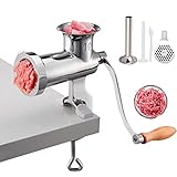 VEVOR Manuelle Fleischmühle, alle Teile Edelstahl, handbetriebene Fleischmahlmaschine mit...