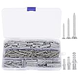 QMLING 220 Stk Schrauben Dübel Set, Schrauben und Dübel Set (110 x Schlagdübel, 110 x Gipskarton...