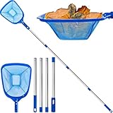 185 cm Pool Kescher, Poolkescher Fein mit Teleskopstange, Poolreinigung Pool Kescher Feinmaschig,...