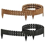 WOLTU Rollborder, Flexibler Holzzaun, Beeteinfassung Beetumrandung Rasenkante Gartenzaun Holz, Deko...